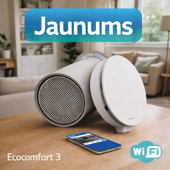 ECOCOMFORT 3.0 smart rekuperators – jaudīga sienas ventilācija ar siltuma atgūšanu līdz 90%